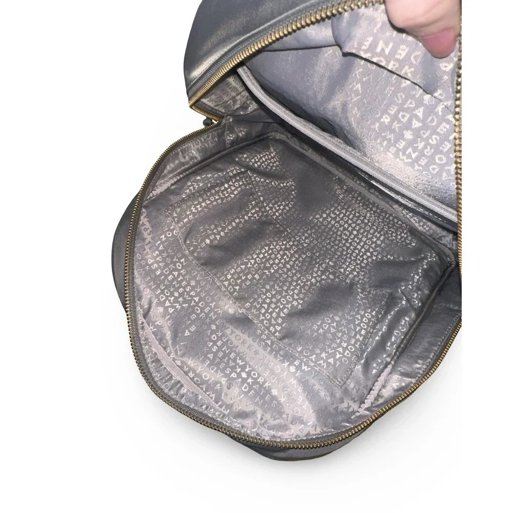 Kate Spade NEW ✨🩶♠️Large Wilson Road Bradley backpack in grey nylon Unused - Picture 15 of 16